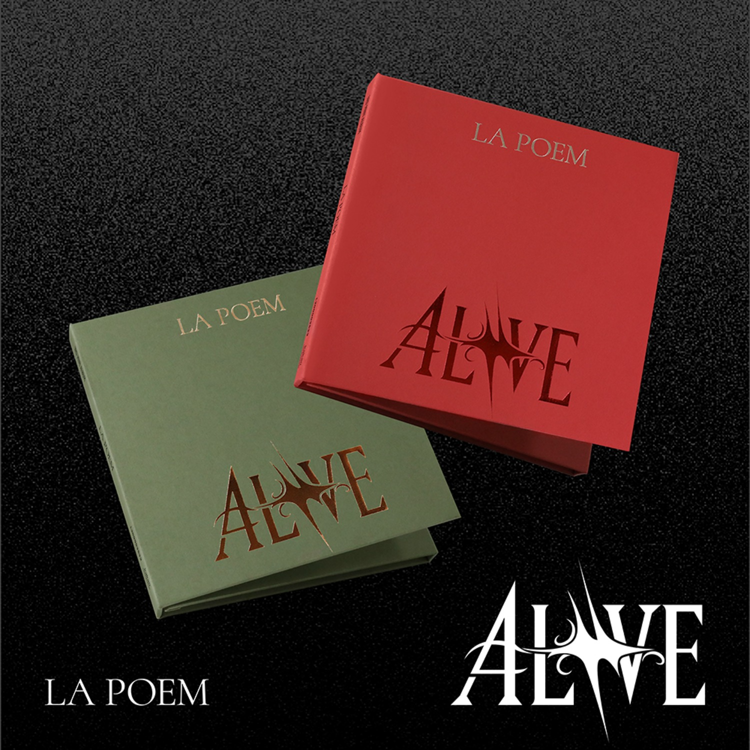 LA POEM - 3rd Album [ALIVE] (Random 1 of 2) - Album Kpop, jaquette rouge/verte sur fond noir, tournant mature et audacieux