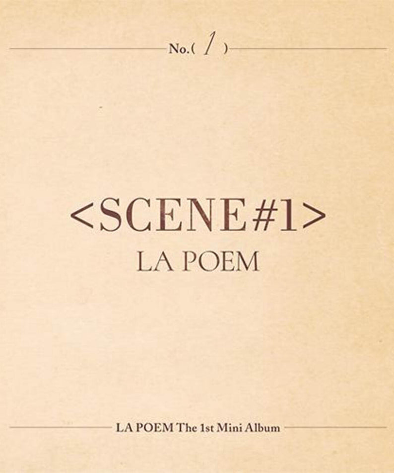 LA POEM - [SCENE#1] - Album Kpop : pochette « <SCENE#1> » beige, texte « LA POEM », style minimal.