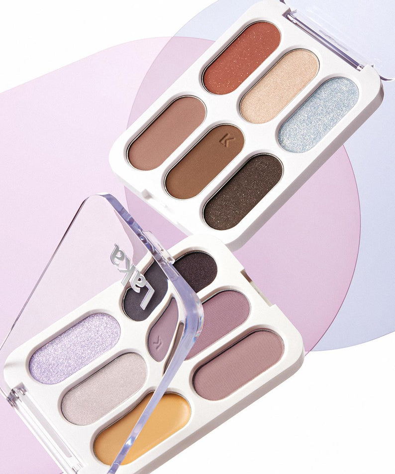 Palette de maquillage LAKA Forever 6 Eye Palette avec tons variés, cosmétique élégant pour toutes occasions.