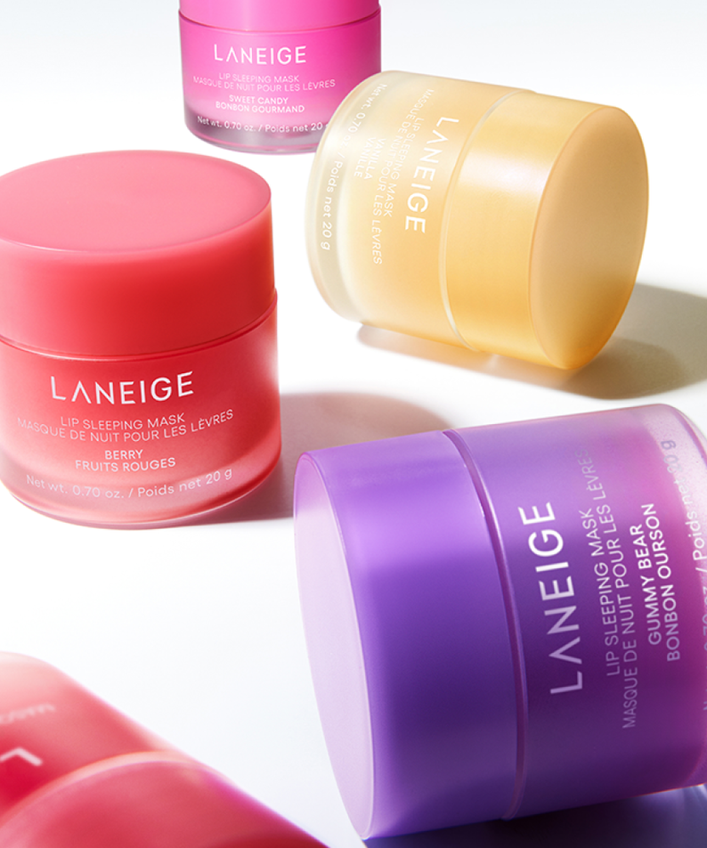 Photo du produit LANEIGE NEW Lip Sleeping Mask 20g, pots roses sur fond blanc, marque LANEIGE, contexte visuel maquillage