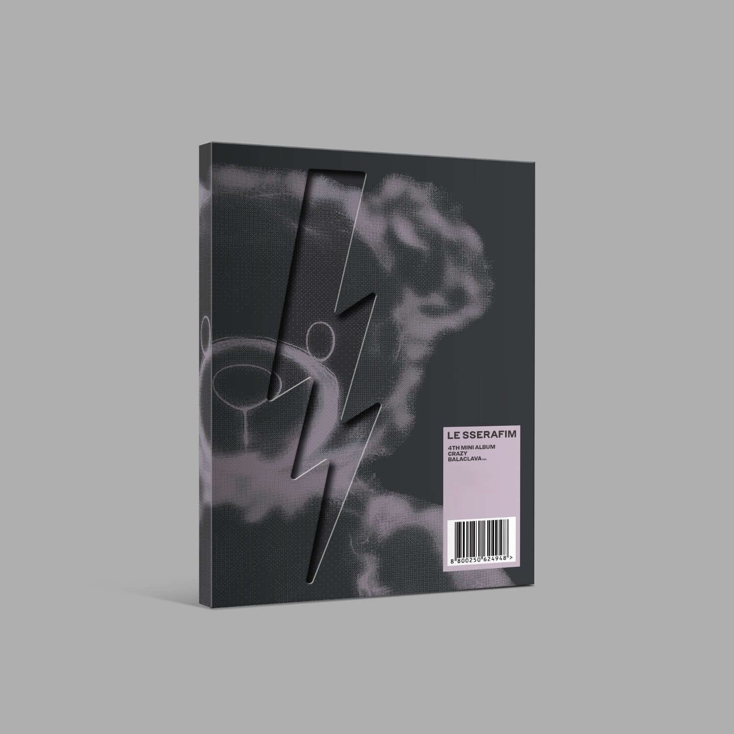 LE SSERAFIM - 4th Mini Album 'CRAZY' (BALACLAVA ver.) - Album Kpop, pochette noire stylée sur fond clair