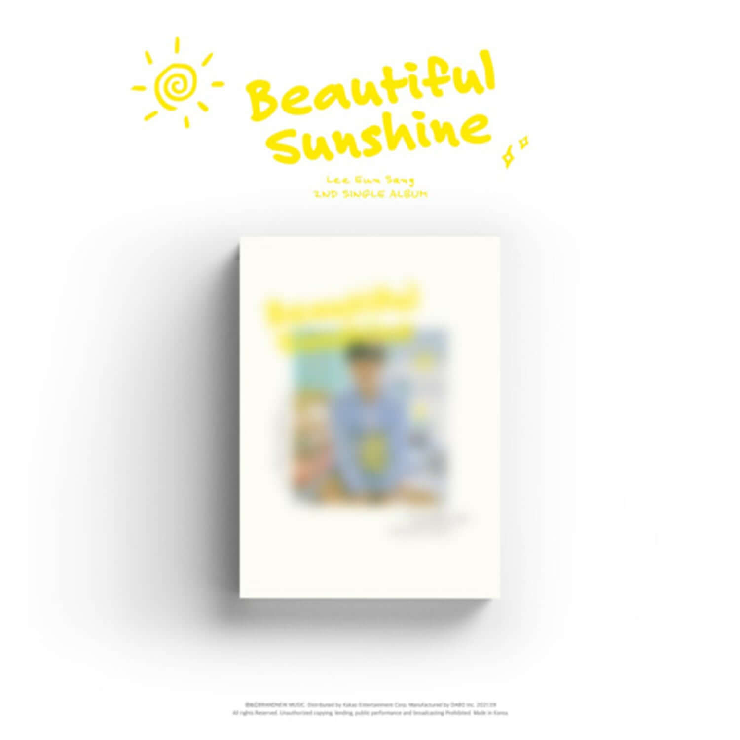 LEE EUNSANG - 2ND SINGLE ALBUM [Beautiful Sunshine] (Beautiful Ver.) - Album Kpop : couverture jaune, fond blanc, visuel soleil.