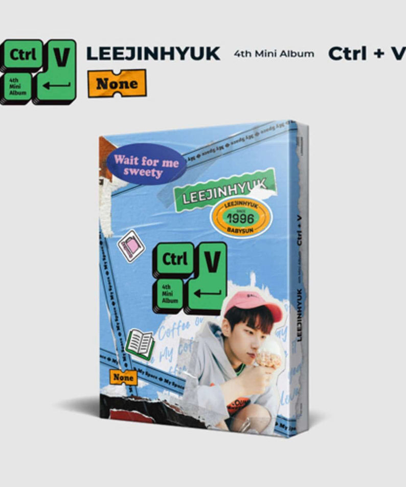 LEE JINHYUK - 4th Mini Album [Ctrl+V] (None ver.) - Album Kpop, jaquette stylée bleue avec logo Ctrl+V, LEEJINHYUK