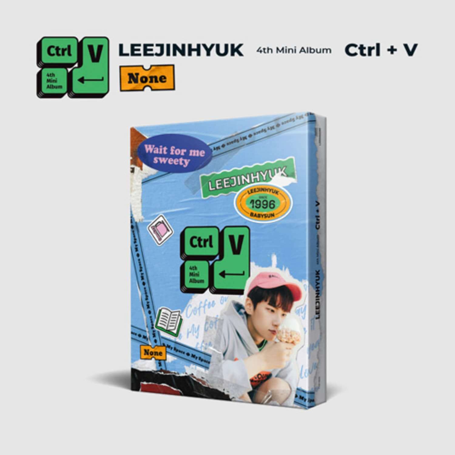 LEE JINHYUK - 4th Mini Album [Ctrl+V] (None ver.) - Album Kpop, jaquette stylée bleue avec logo Ctrl+V, LEEJINHYUK