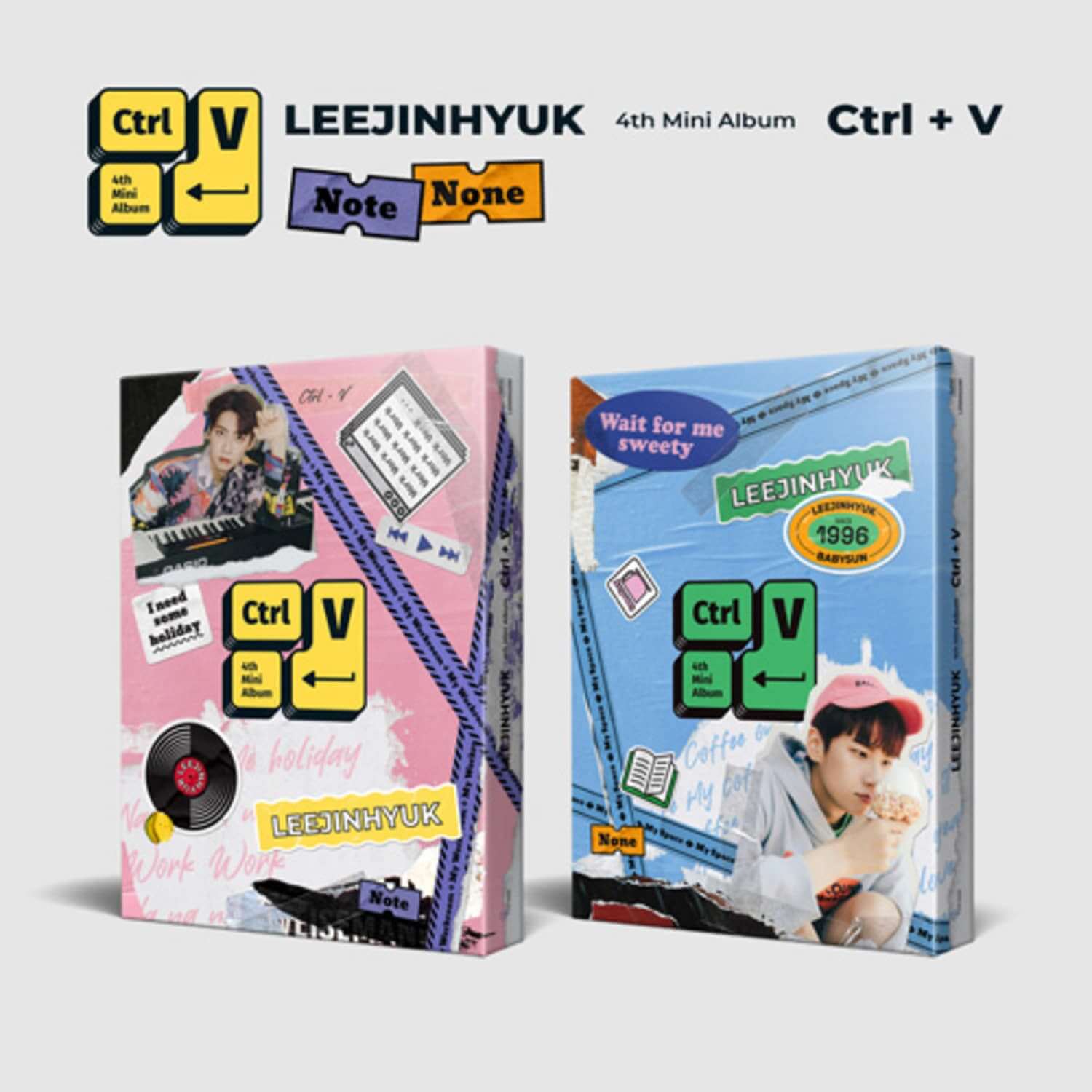 LEE JINHYUK - 4th Mini Album [Ctrl+V] (SET ver.) - Album Kpop, coffrets photo sur fond clair, visuel promo 4e mini-album