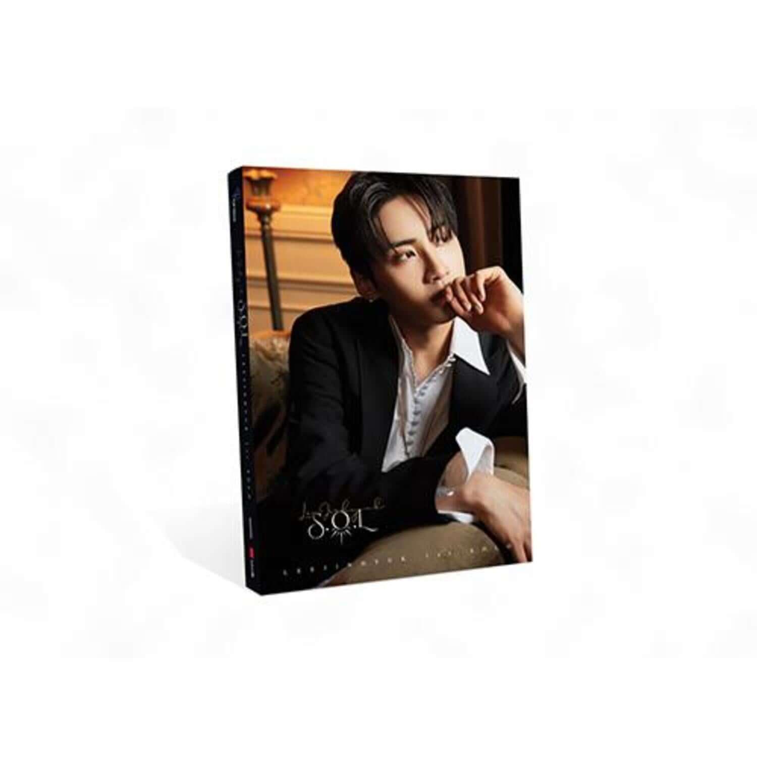 LEE JINHYUK - [S.O.L] (GOLD ver.) - Album Kpop : couverture dorée avec portrait de Lee Jinhyuk en costume, éclairage studio.