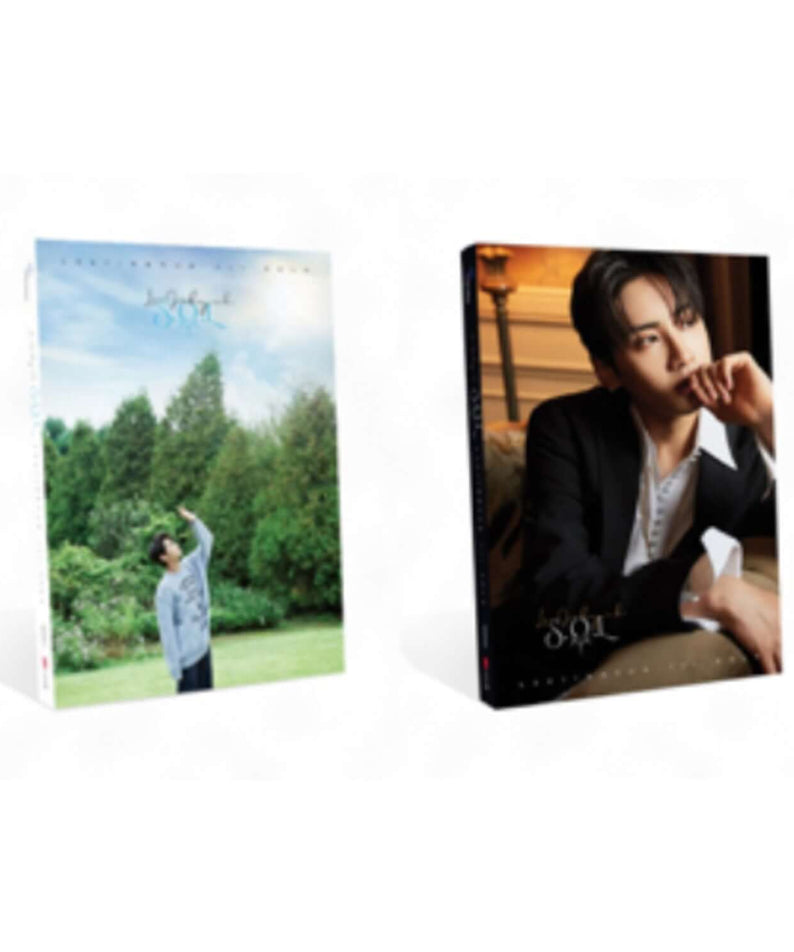 LEE JINHYUK - [S.O.L] (PURE VER. + GOLD VER.) - Album Kpop, visuel boîtiers duo, portrait studio sur fond clair.
