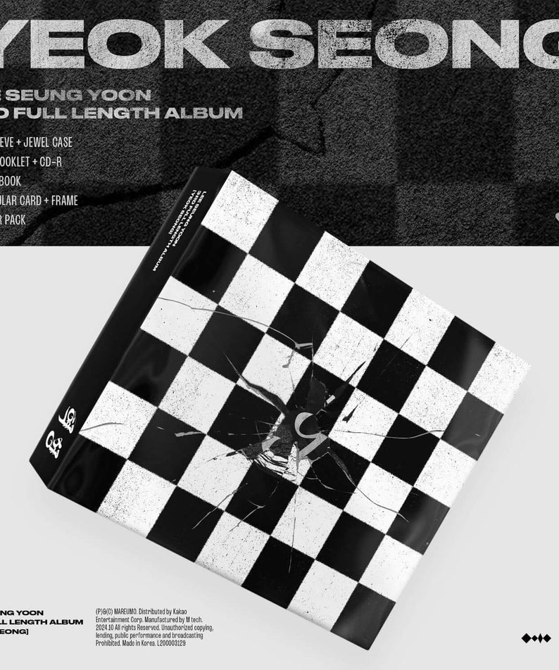 LEE SEUNG YOON - 3RD FULL LENGTH ALBUM [YEOK SEONG] - Album Kpop, visuel noir&blanc avec damier, pochette de l’album