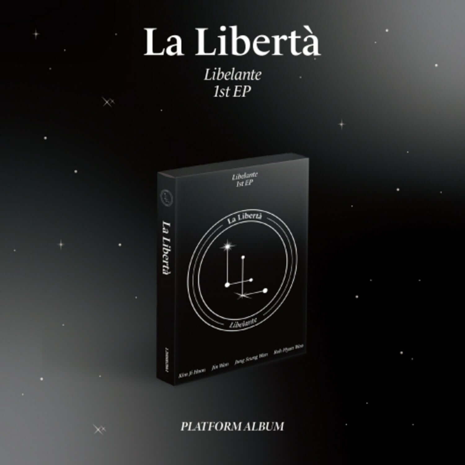 LIBELANTE - 1st Album [La Libertà] (Platform ver.) - Album Kpop, visuel du coffret sur fond étoilé noir