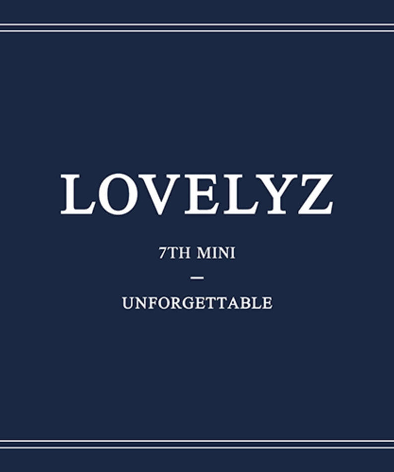 LOVELYZ - [UNFORGETTABLE] (A VER.) - Album Kpop : jaquette bleu nuit 7th mini, style K-pop LOVELYZ