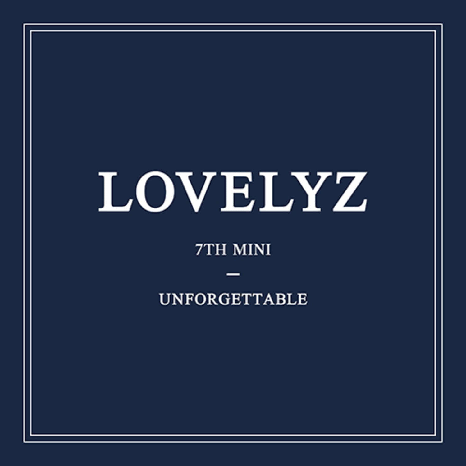 LOVELYZ - [UNFORGETTABLE] (A VER.) - Album Kpop : jaquette bleu nuit 7th mini, style K-pop LOVELYZ