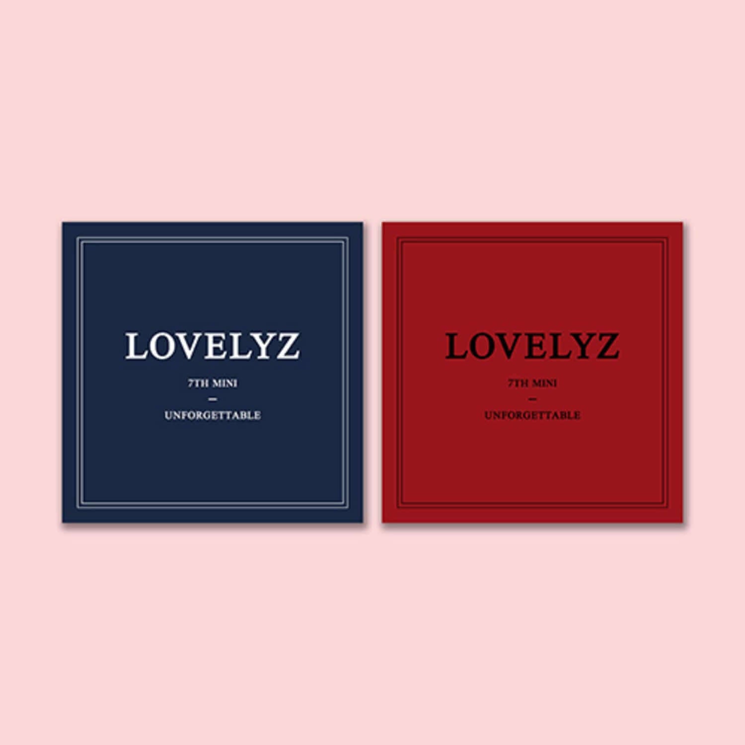LOVELYZ - [UNFORGETTABLE] - Album Kpop, coffrets photo bleu et rouge, style mature audacieux, sur fond rose