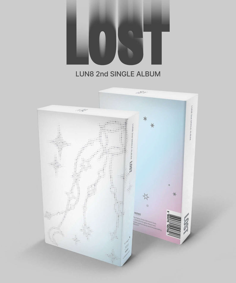 LUN8 - 2nd SINGLE ALBUM [LOST] (SUNCATCHER Ver.) (NEMO) (Random 1 of 2) - Album Kpop, boîtiers blancs sur fond clair