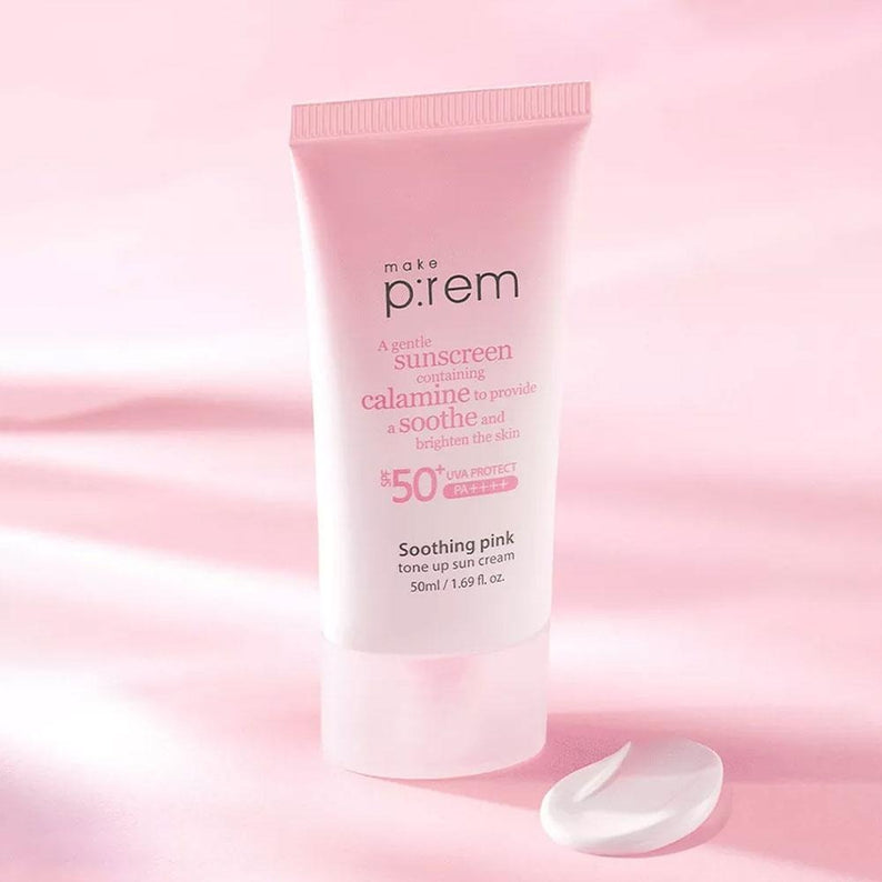 MAKE P:REM  Soothing Pink Tone-Up Sunscreen SPF 50+ PA++++ 50ml