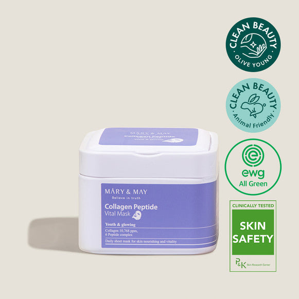 MARY & MAY Collagen Peptide Vital Mask 30p 400g disponible sur Ma petite Coree, ton Eshop 100% K-beauty en direct de Seoul