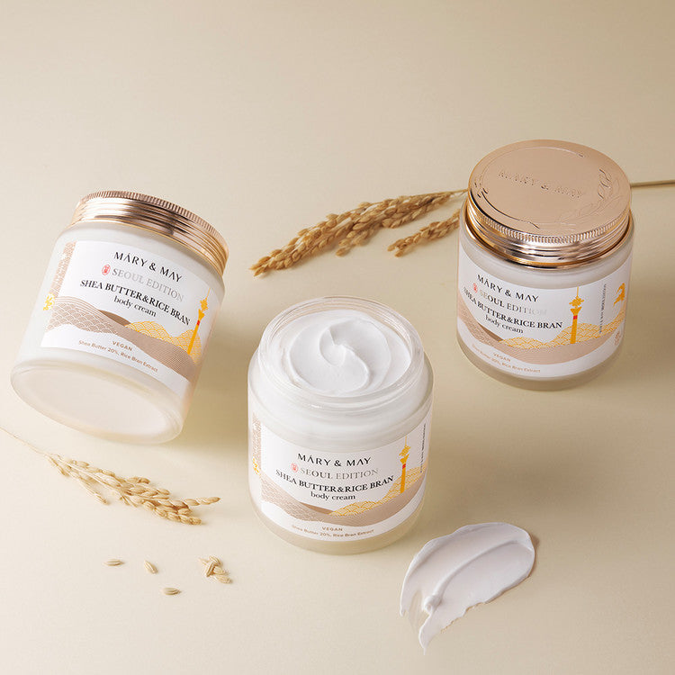 MARY & MAY Shea Butter & Rice Bran body Cream disponible sur Ma petite Coree, ton Eshop 100% K-beauty en direct de Seoul