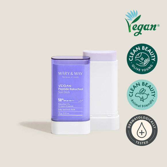 MARY & MAY Vegan Peptide Bakuchiol Sun Stick disponible sur Ma petite Coree, ton Eshop 100% K-beauty en direct de Seoul