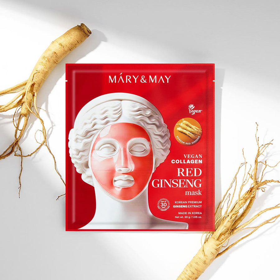 MARY&MAY Vegan Collagen Red Ginseng Gel Mask (4 sheets)