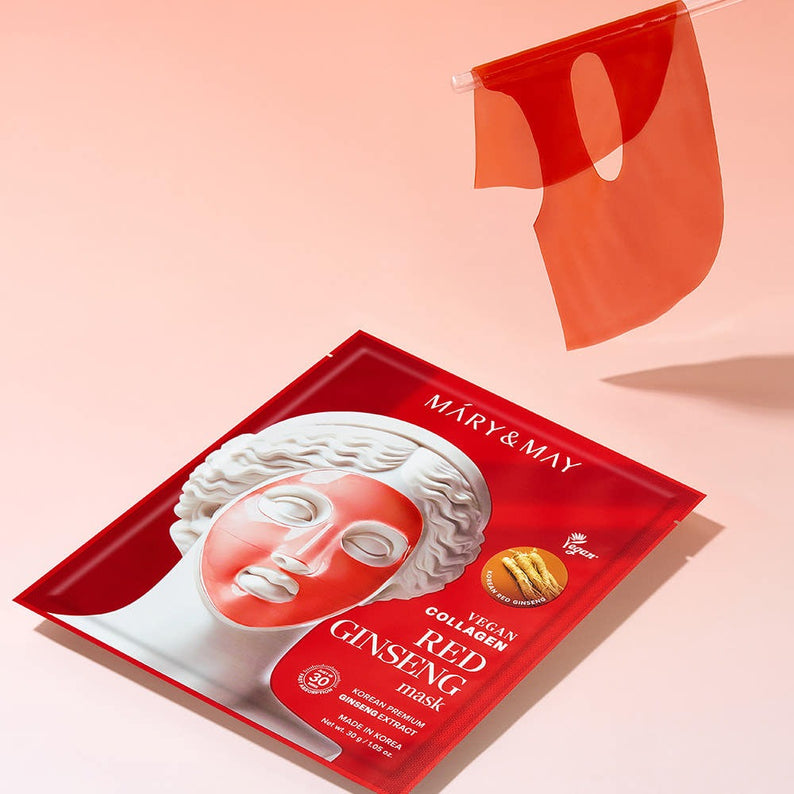 MARY&MAY Vegan Collagen Red Ginseng Gel Mask (4 sheets)