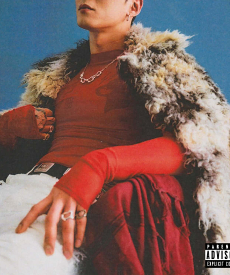 MCKDADDY - [The Top Notes] - Album Kpop : pochette avec artiste coiffé, manteau à fourrure sur fond bleu