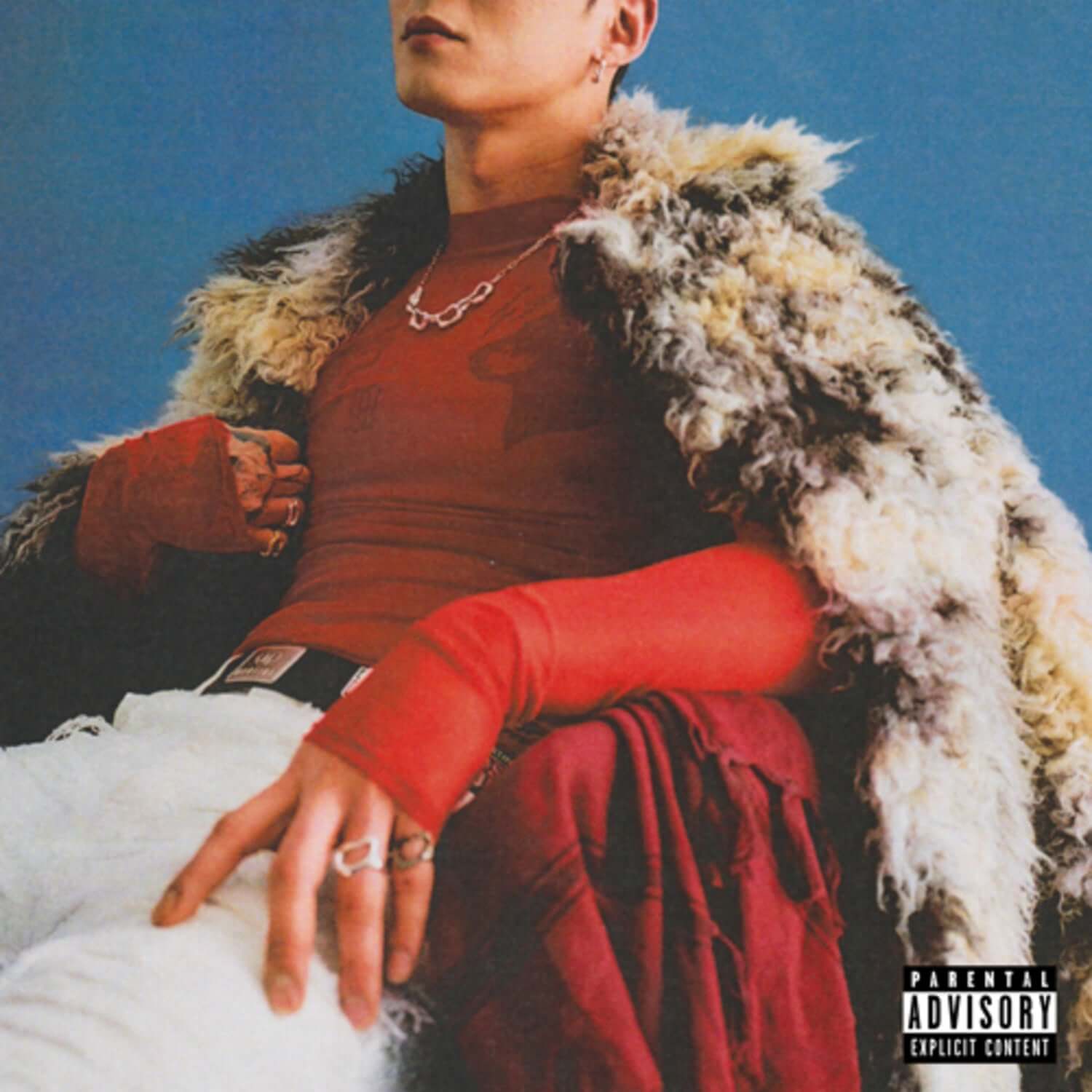 MCKDADDY - [The Top Notes] - Album Kpop : pochette avec artiste coiffé, manteau à fourrure sur fond bleu