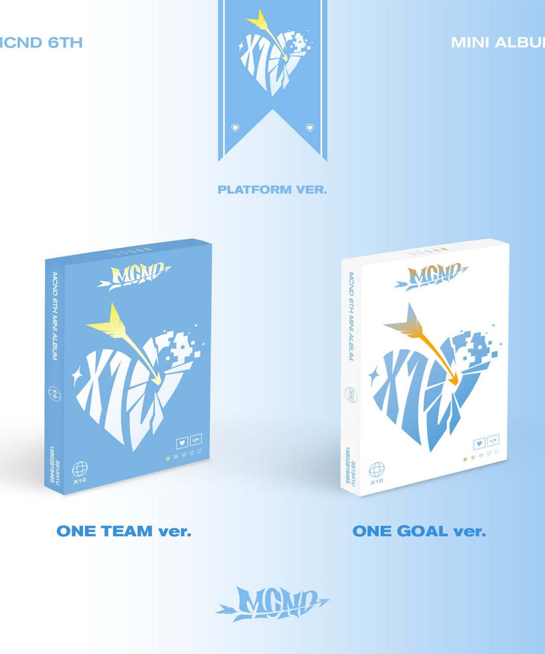 MCND - 6th Album [X10] (Platform) (Set of 2) - Album Kpop, coffrets One Team et One Goal sur fond bleu