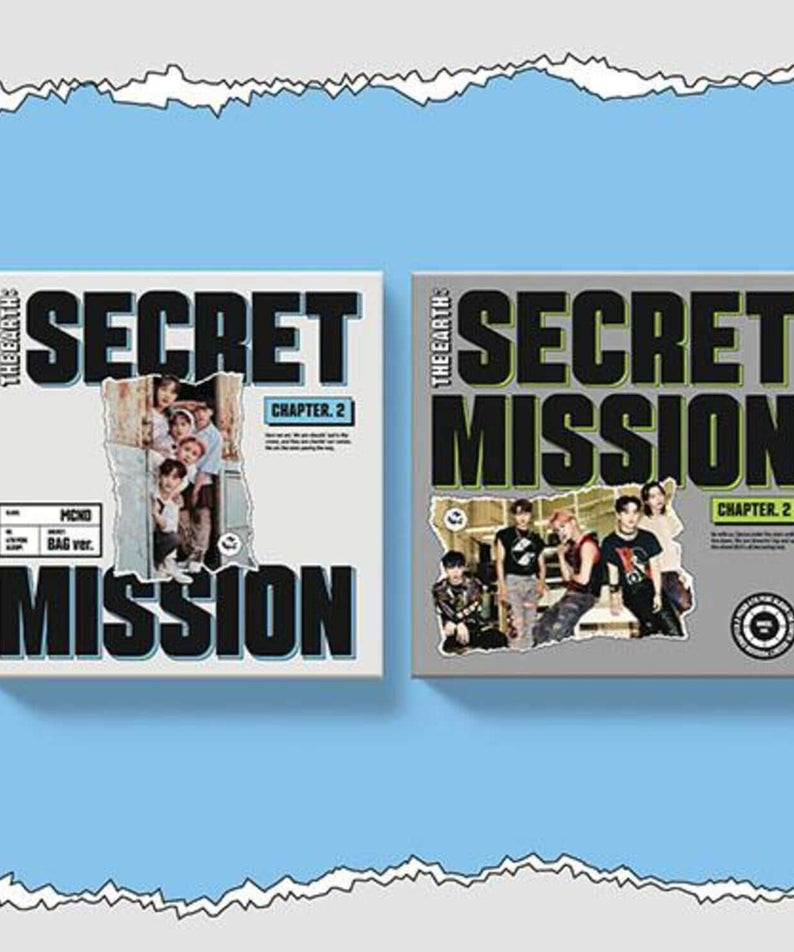 MCND - [THE EARTH : SECRET MISSION Chapter.2] (4TH )(Set of 2) - Album Kpop : coffret, couvertures sur fond bleu.