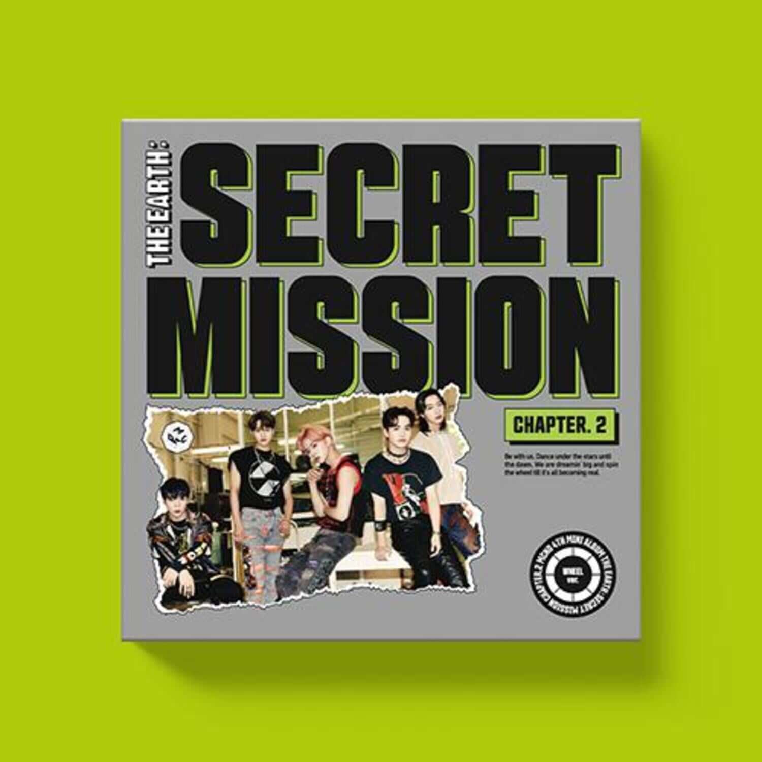 MCND - [THE EARTH : SECRET MISSION Chapter.2] (4TH )(WHEEL ver.) - Album Kpop, couverture graphique vert/néon, Chapter 2