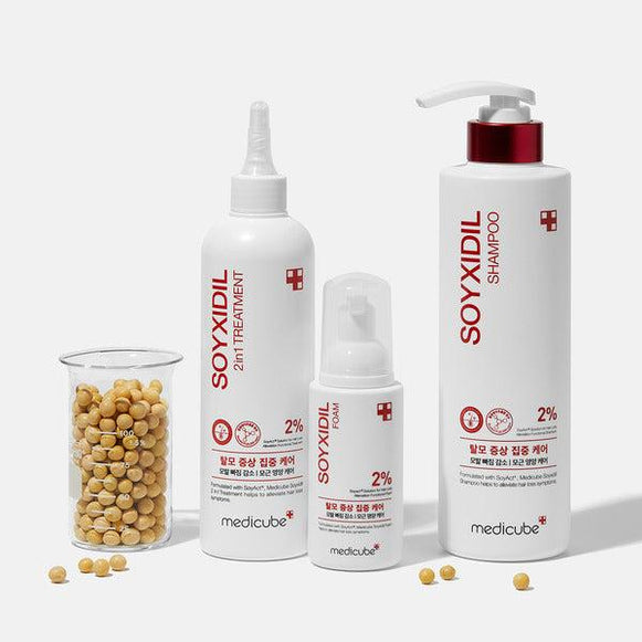 MEDICUBE Soyxidil 3 Set (Treatment 265ml, Foam 85ml, Shampoo 490ml) disponible sur Ma petite Coree, ton Eshop 100% K-beauty en direct de Seoul