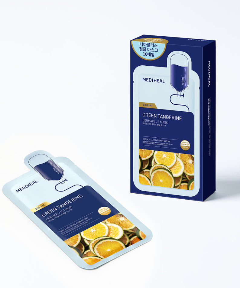 MEDIHEAL Derma Plus Green Tangerine Mask 10 Sheets