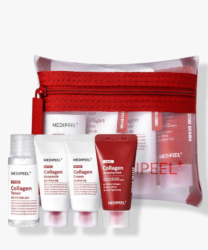 MEDIPEEL Red Lacto Collagen Skincare Trial Kit (Toner+Ampoul+Cream+Mask) disponible sur Ma petite Coree, ton Eshop 100% K-beauty en direct de Seoul