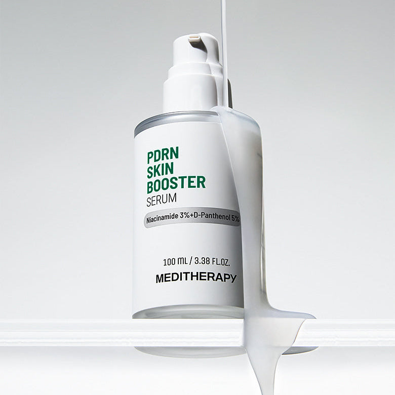 MEDITHERAPY PDRN Skin Booster Serum 100ml, flacon blanc sur fond clair, sérum visage PDRN de la marque MEDITHERAPY.