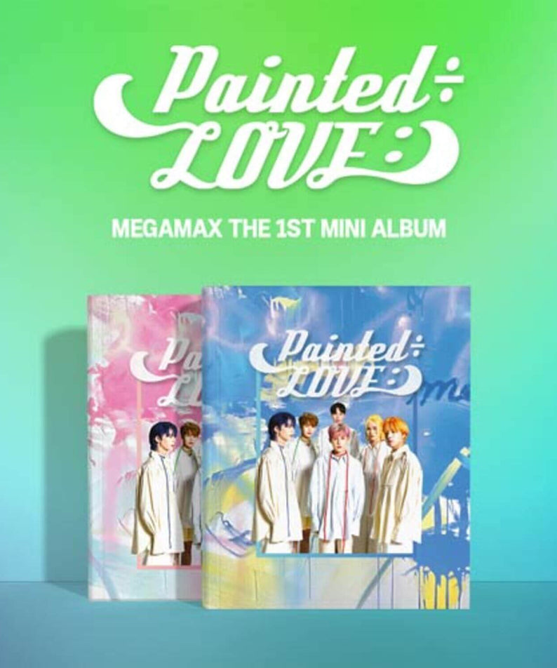 MEGAMAX - [Painted÷LOVE:)](SET) - Album Kpop : coffret mini album Painted:Love MEGAMAX, visuel publicitaire coloré
