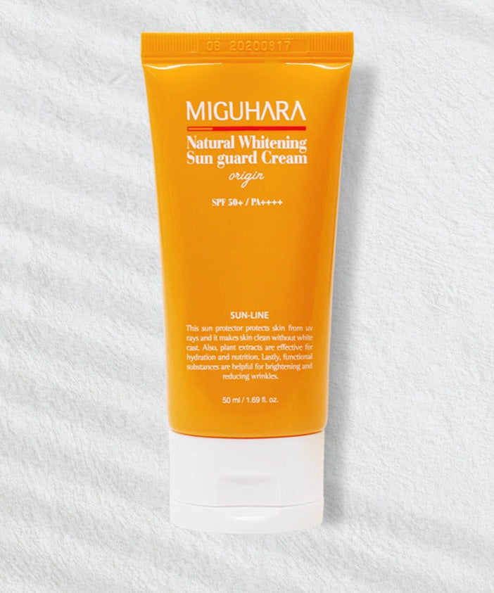 MIGUHARA Natural Whitening Sun Guard Cream Origin SPF50+ 50ml disponible sur Ma petite Coree, ton Eshop 100% K-beauty en direct de Seoul
