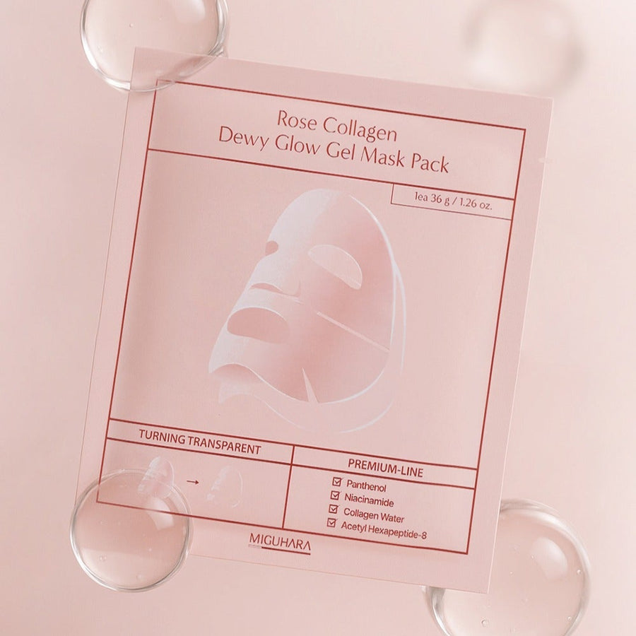 MIGUHARA Rose Collagen Dewy Glow Gel Mask Pack 5 sheets