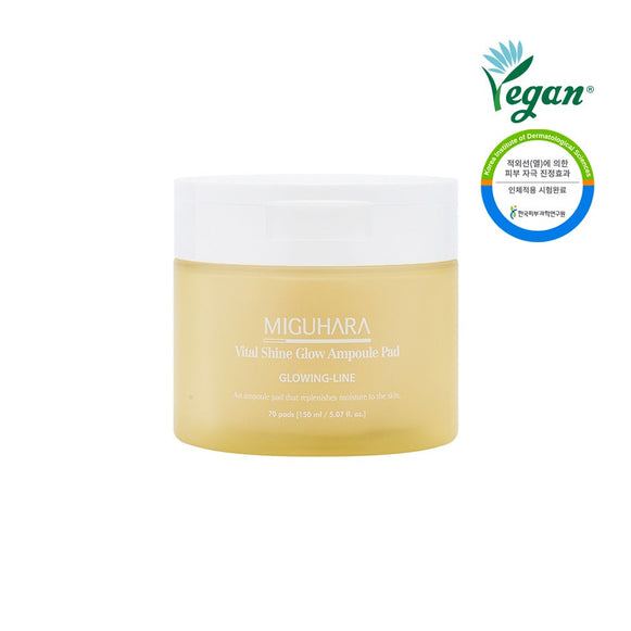 MIGUHARA Vital Shine Glow Ampoule Pad 70p 150ml disponible sur Ma petite Coree, ton Eshop 100% K-beauty en direct de Seoul