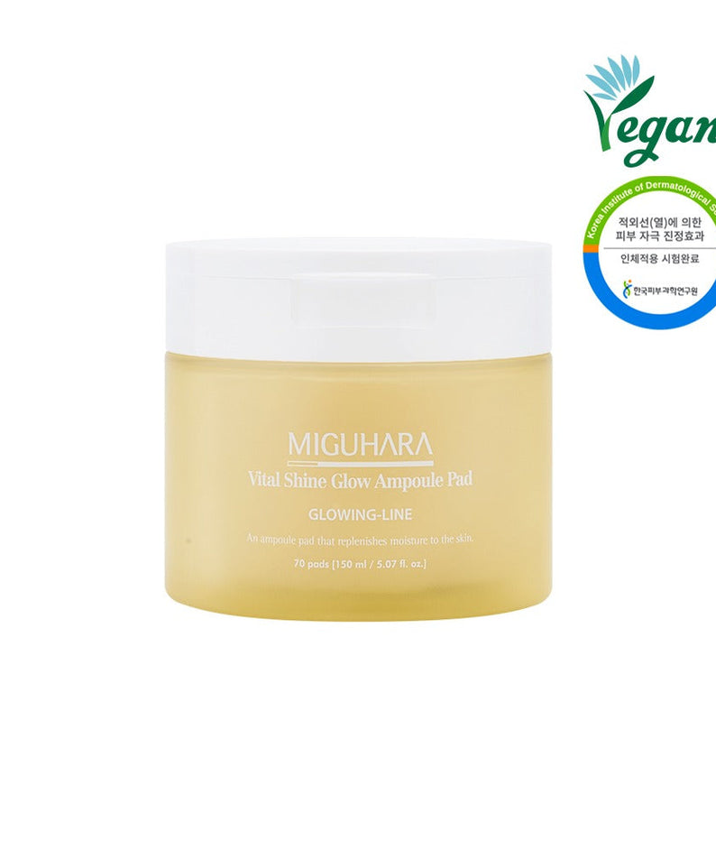 MIGUHARA Vital Shine Glow Ampoule Pad 70p 150ml disponible sur Ma petite Coree, ton Eshop 100% K-beauty en direct de Seoul