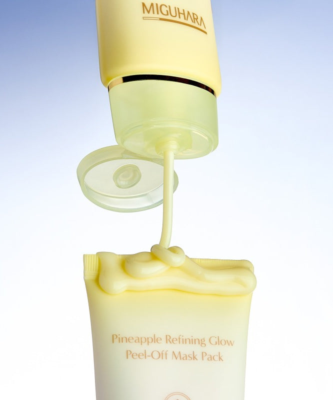 MIGUHARA Pineapple Refining Glow Peel Off Mask Pack 60ml, masque visage exfoliant aux ingrédients naturels, soin éclat peau