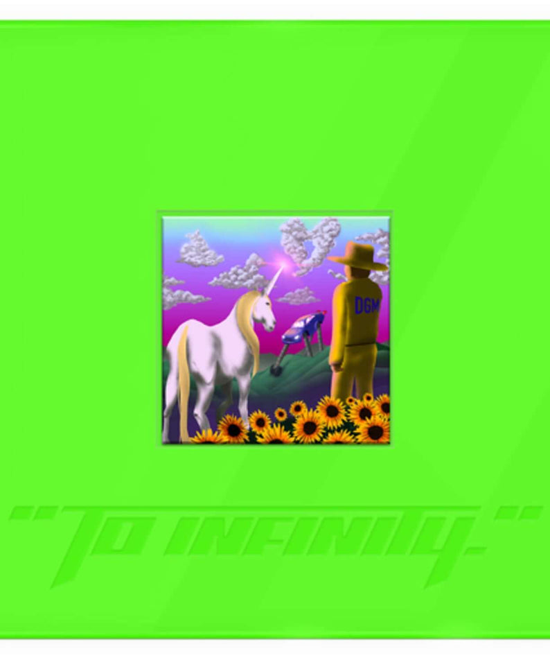 MINO - 3rd FULL ALBUM ["TO INFINITY."] GREEN VER - Album Kpop, pochette verte, scènes futuristes et fleurs