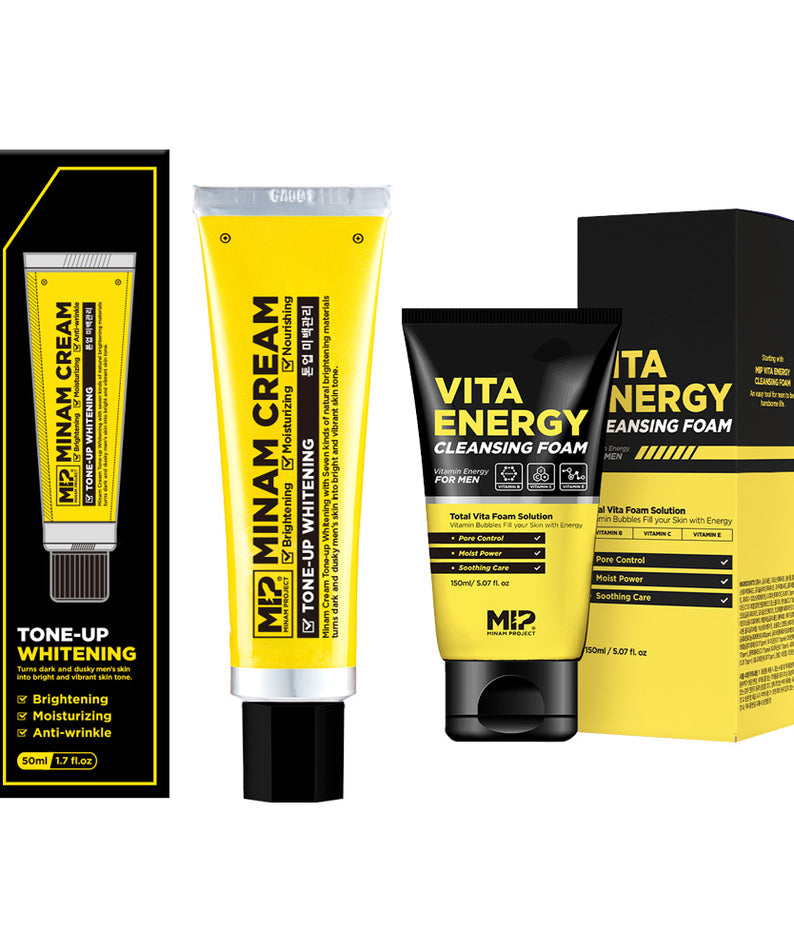 MIP Minam Cream Tone-up Whitening + Vita Energy Foam CLeansing