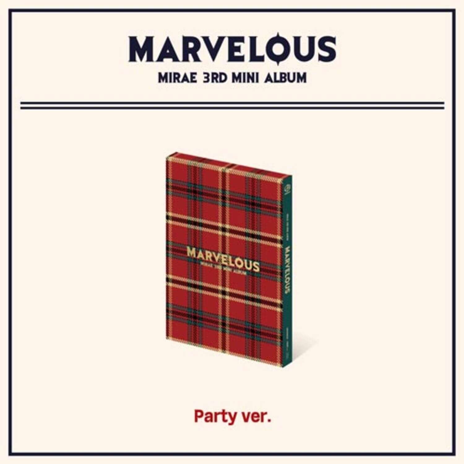 MIRAE - 3rd Mini Album [Marvelous] (Party ver.) - Album Kpop : couverture “MARVELOUS” sur fond clair, style festif