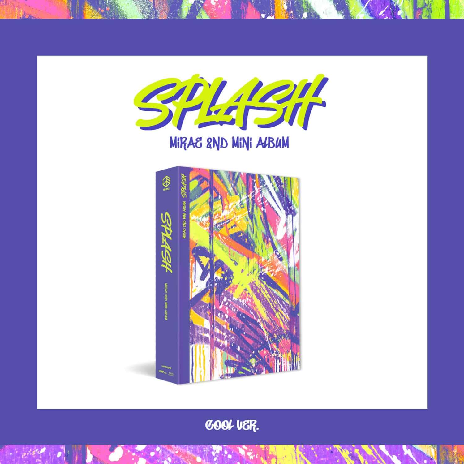 MIRAE - [Splash R11; MIRAE 2nd Mini Album (Cool ver.)] - Album Kpop, jaquette colorée, concept cool sur fond vibrant