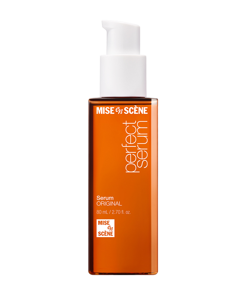 MISE EN SCENE Perfect Serum 80ML de la marque MISE EN SCENE, flacon orange en studio sur fond blanc