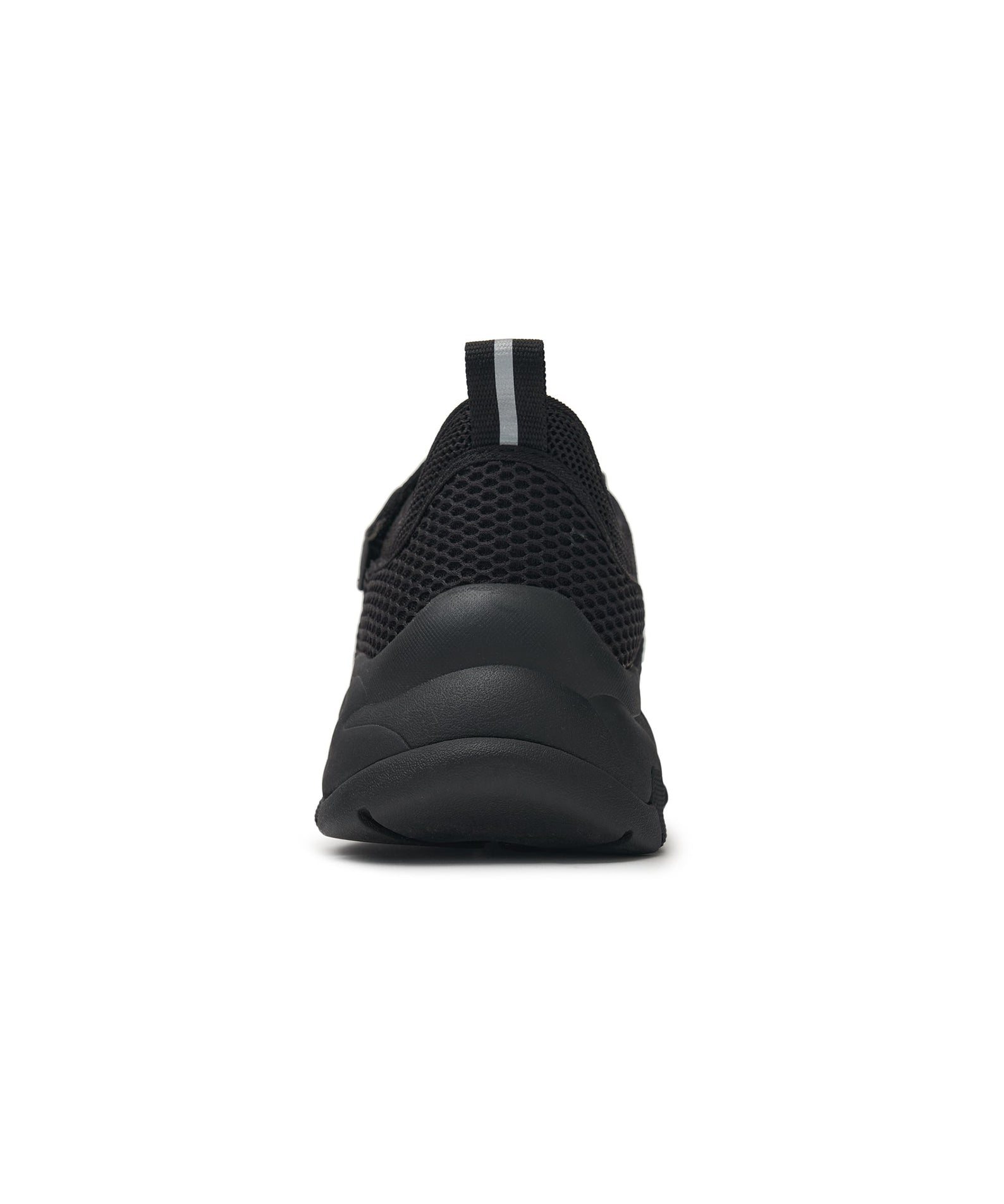 MLB Big Ball Chunky Mask Mary Jane New York Yankees BLACK, chaussure chunky noire à lacets, vue de profil sur fond blanc.