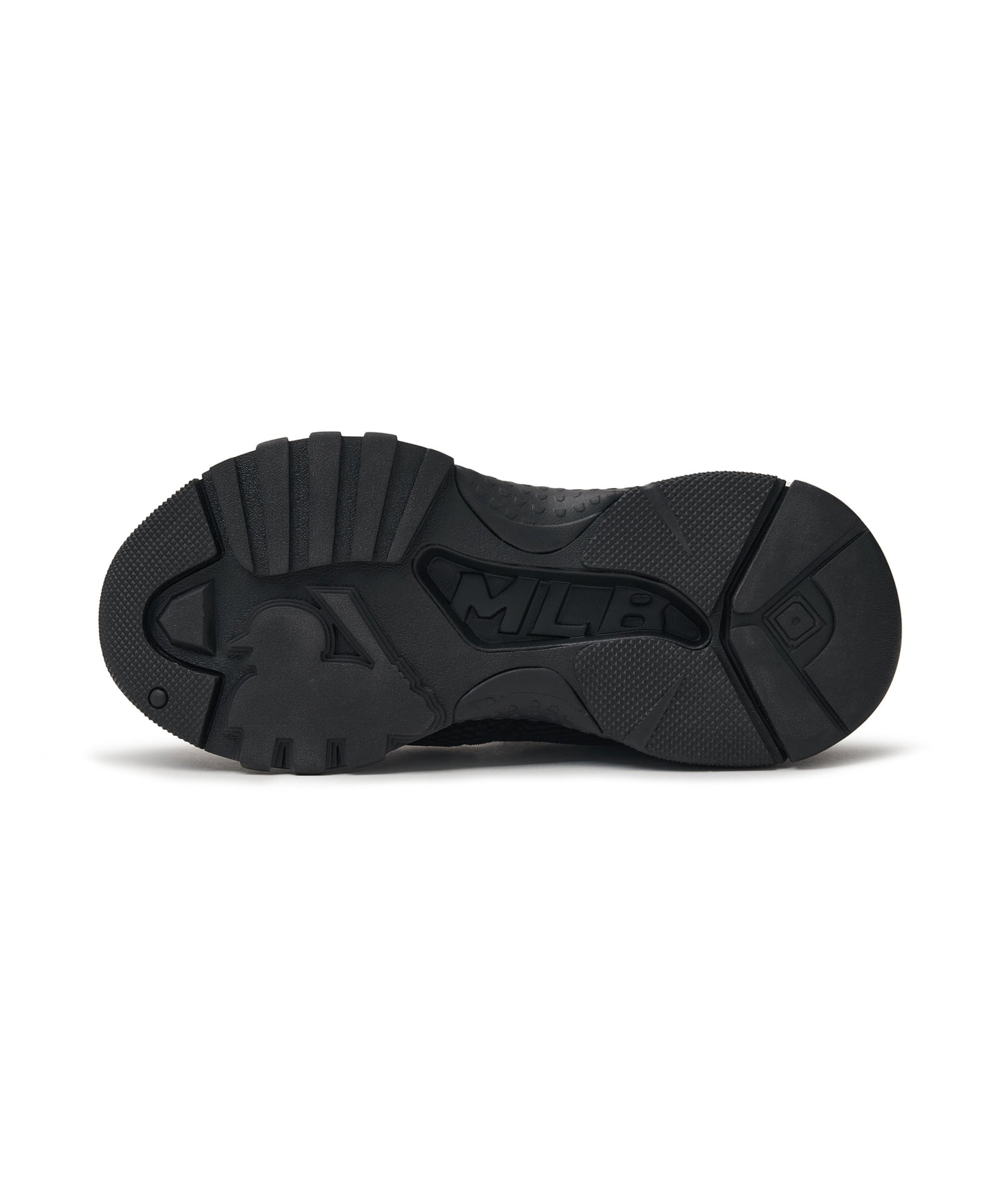 MLB Big Ball Chunky Mask Mary Jane New York Yankees BLACK : semelle et arrière, chaussures noires chunky, style MLB.