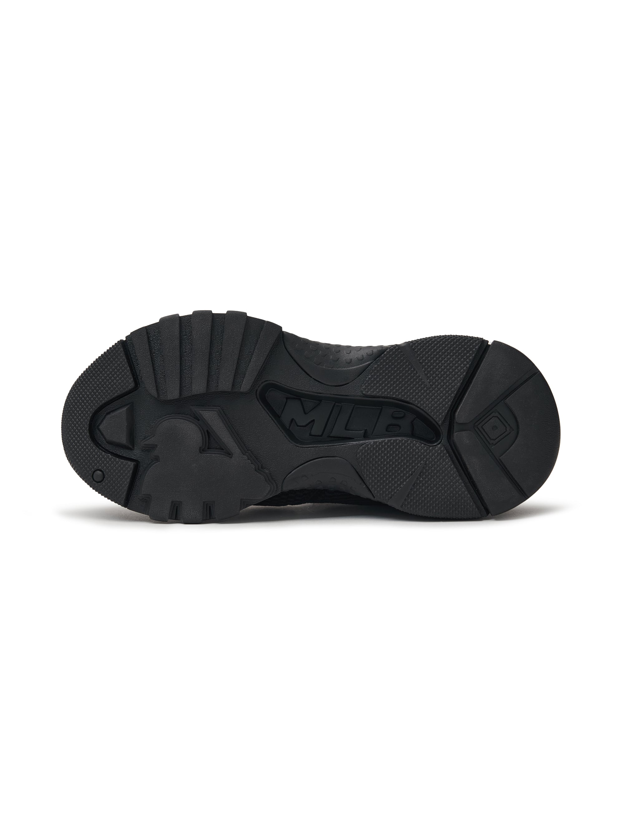 MLB Big Ball Chunky Mask Mary Jane New York Yankees BLACK : semelle et arrière, chaussures noires chunky, style MLB.
