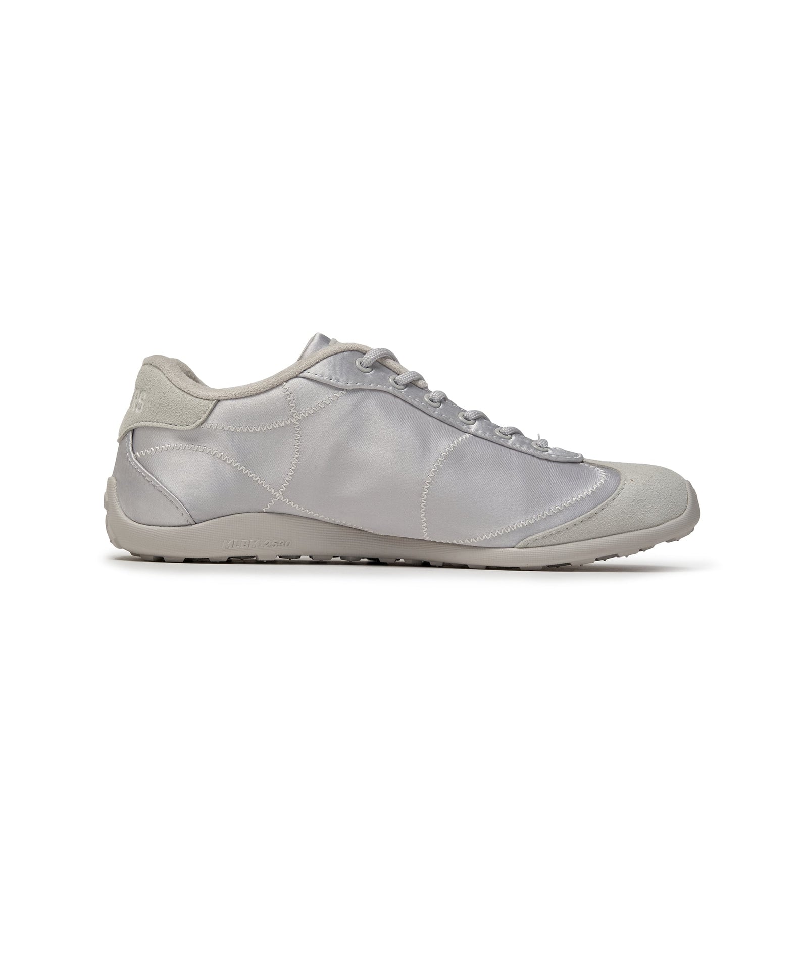 MLB Slick Powder LA Dodgers SILVER : chaussure grise argentée de marque MLB, vue de profil sur fond blanc