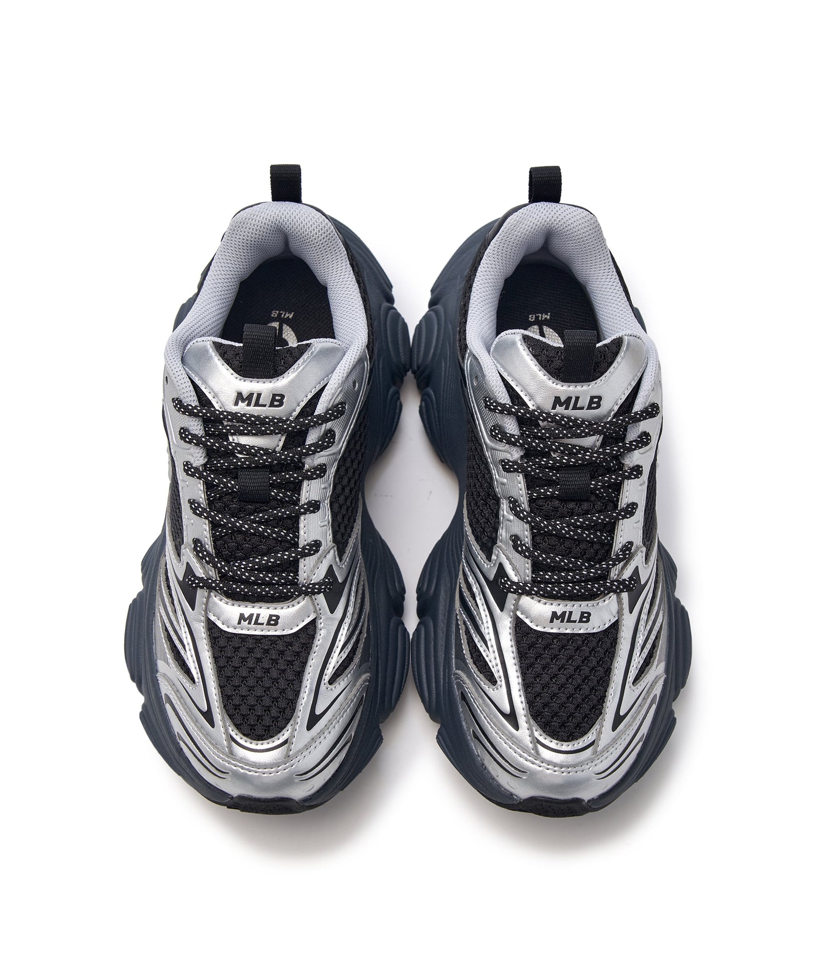 MLB Winner Chunky New York Yankees BLACK : baskets noires et grises, vue de dessus, logo MLB et Yankees visibles.
