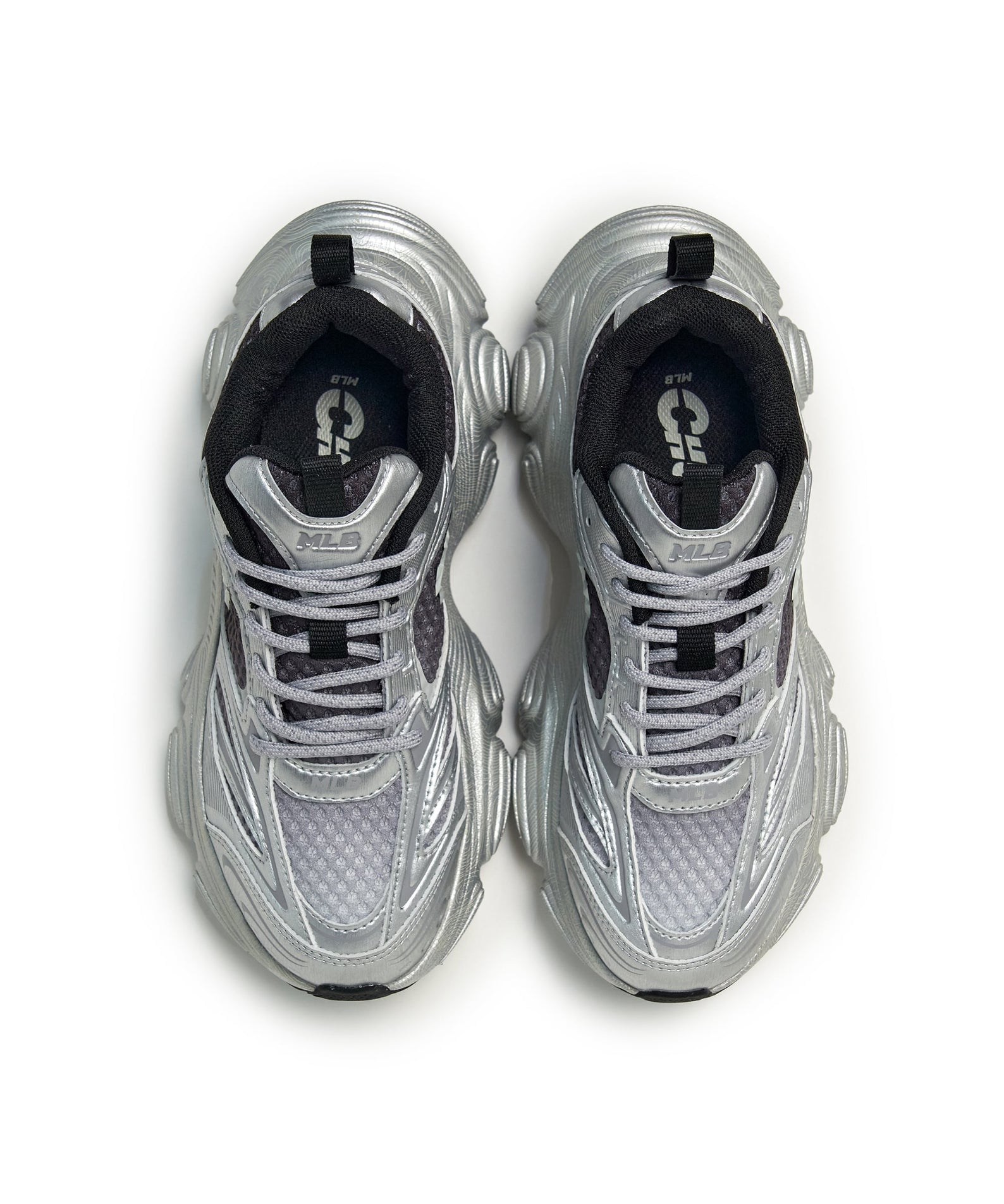 MLB Winner Chunky SV New York Yankees SILVER : baskets argentées Yankees, vues de dessus sur fond clair, marque MLB