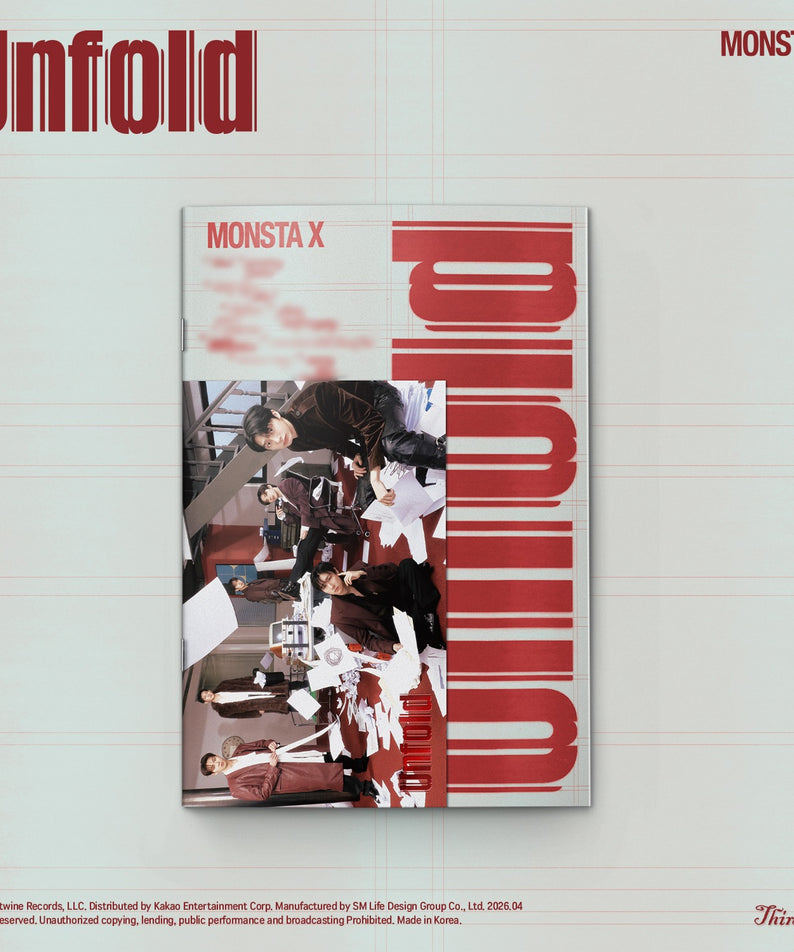 MONSTA X - [Unfold] Standard (Thirst Ver.) - Album Kpop : photo de la pochette rouge et blanche sur fond clair